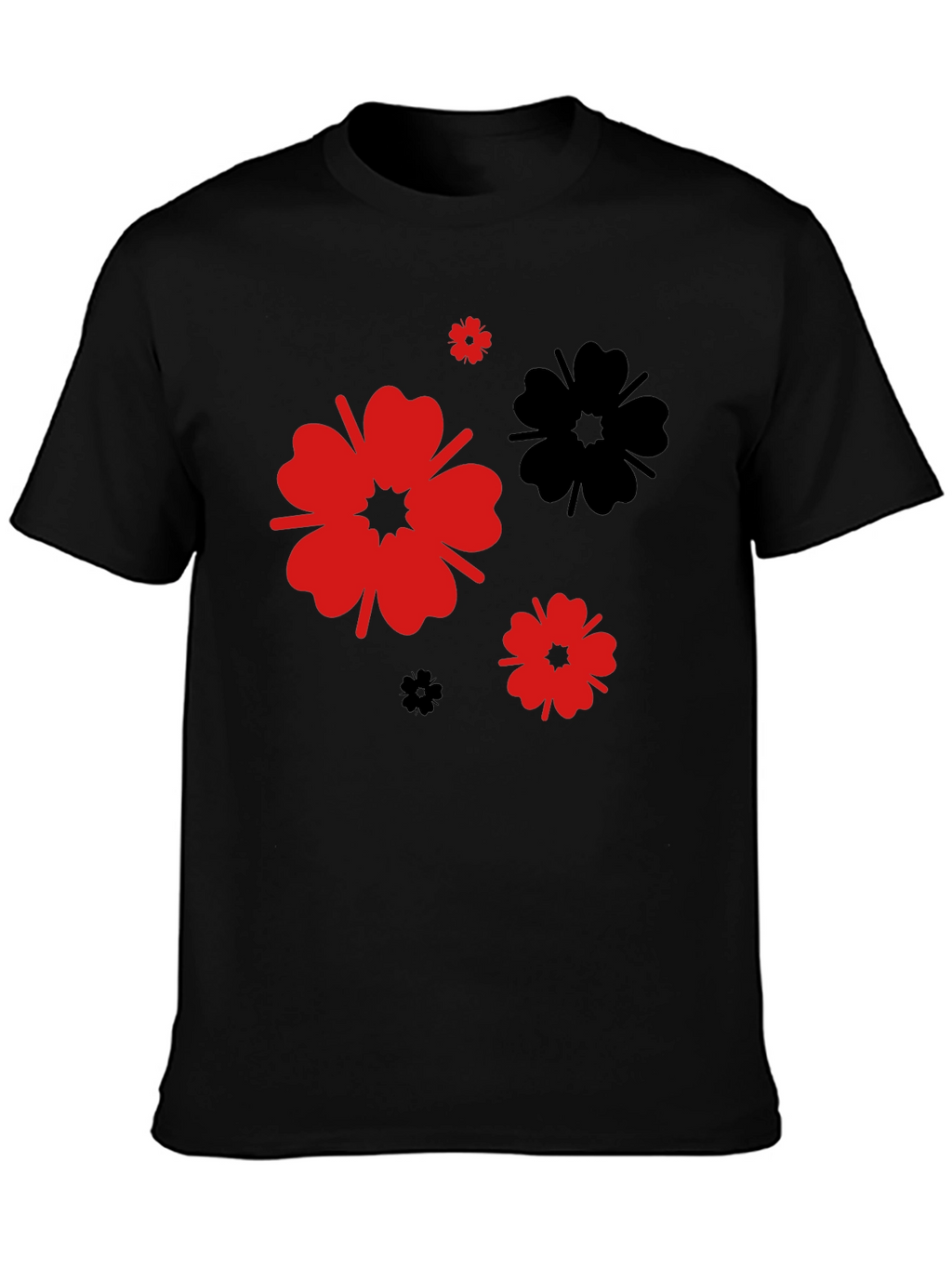 Black Floral Print T-Shirt