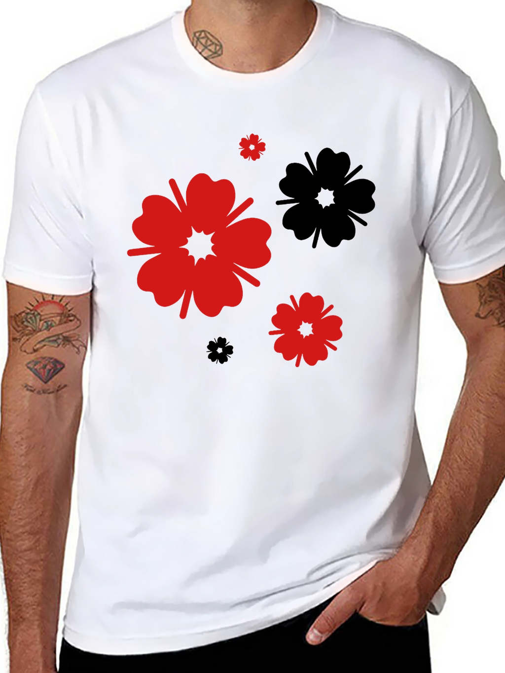 Black Floral Print T-Shirt