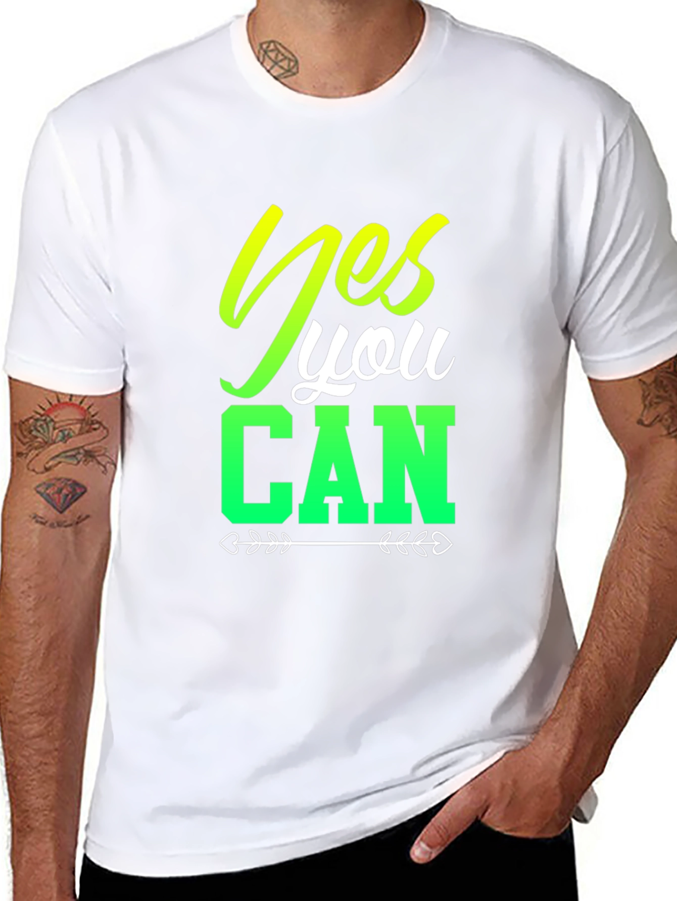 Yes You Can Black Graphic T-Shirt