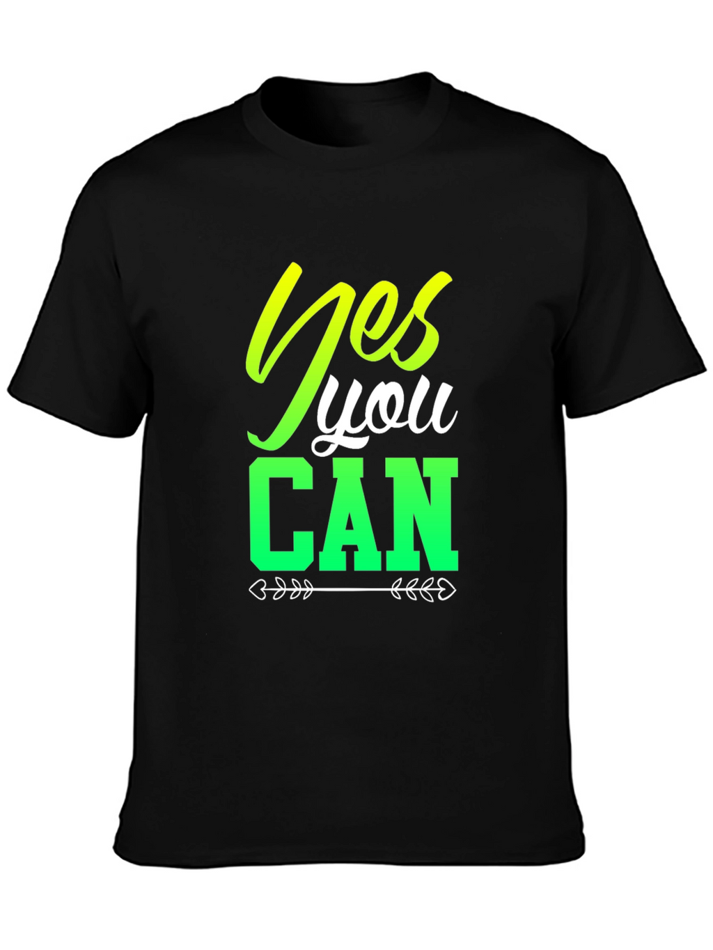 Yes You Can Black Graphic T-Shirt