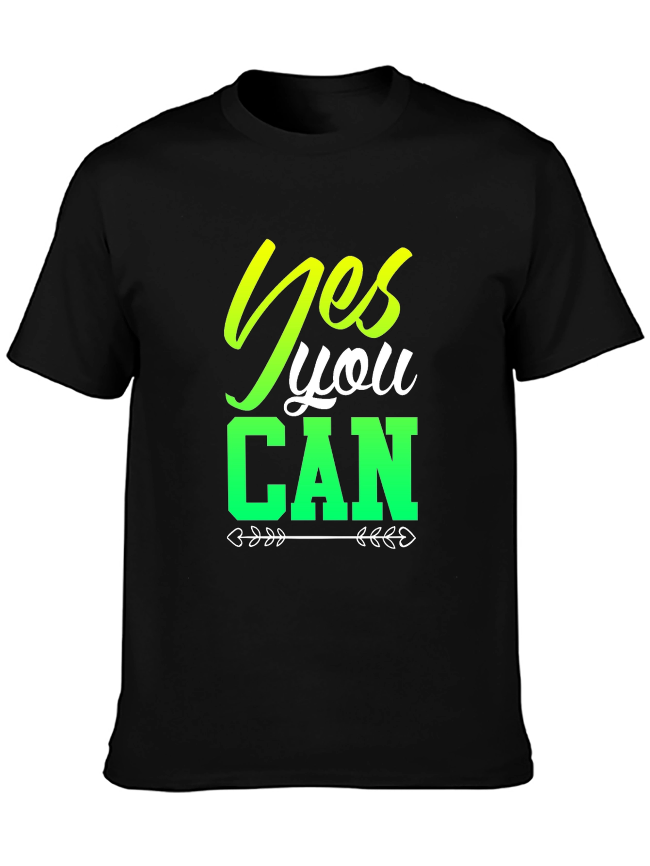 Yes You Can Black Graphic T-Shirt