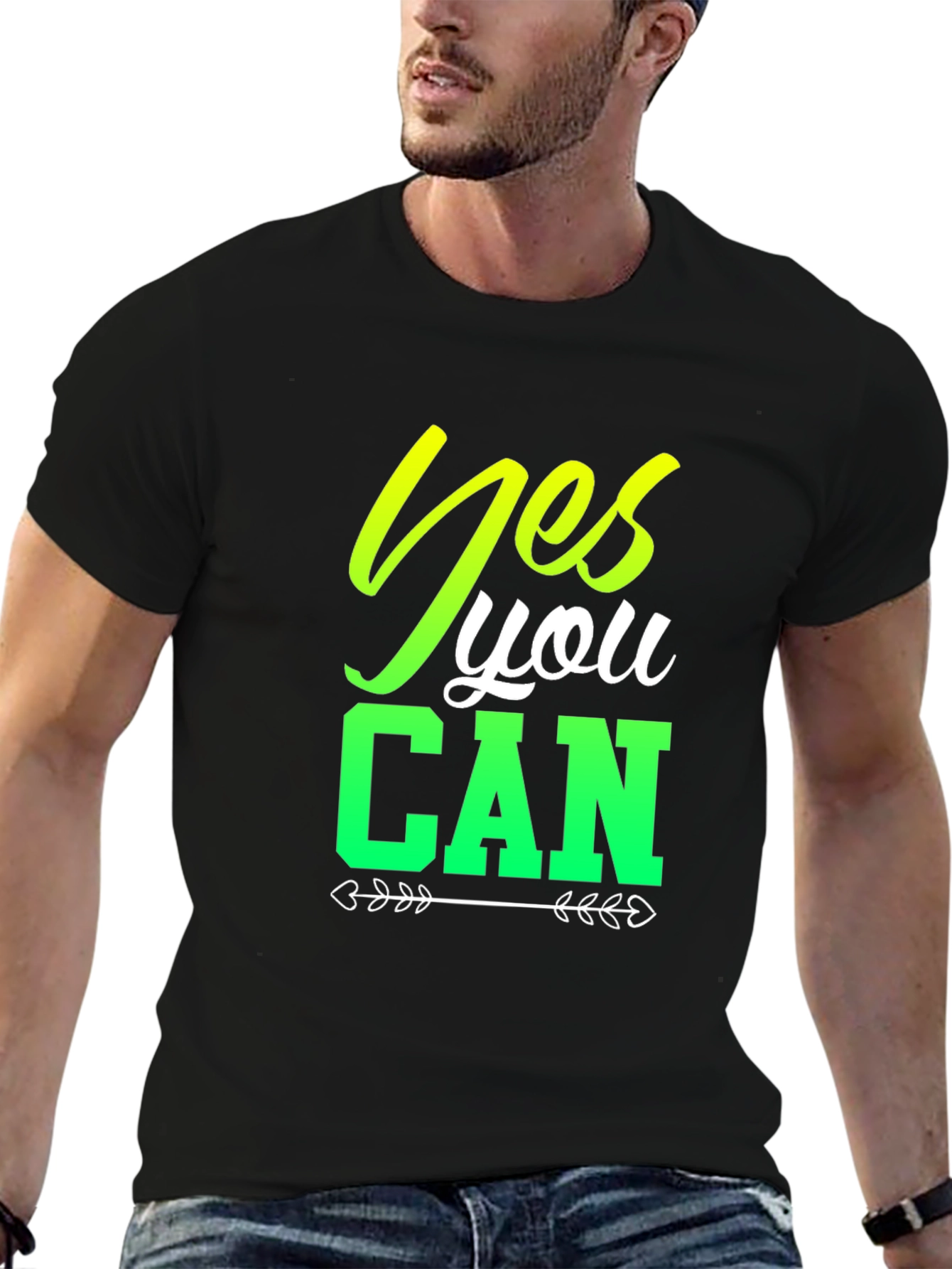 Yes You Can Black Graphic T-Shirt