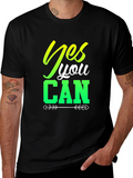 Yes You Can Black Graphic T-Shirt