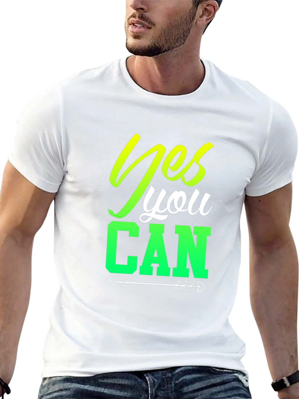 Yes You Can Black Graphic T-Shirt