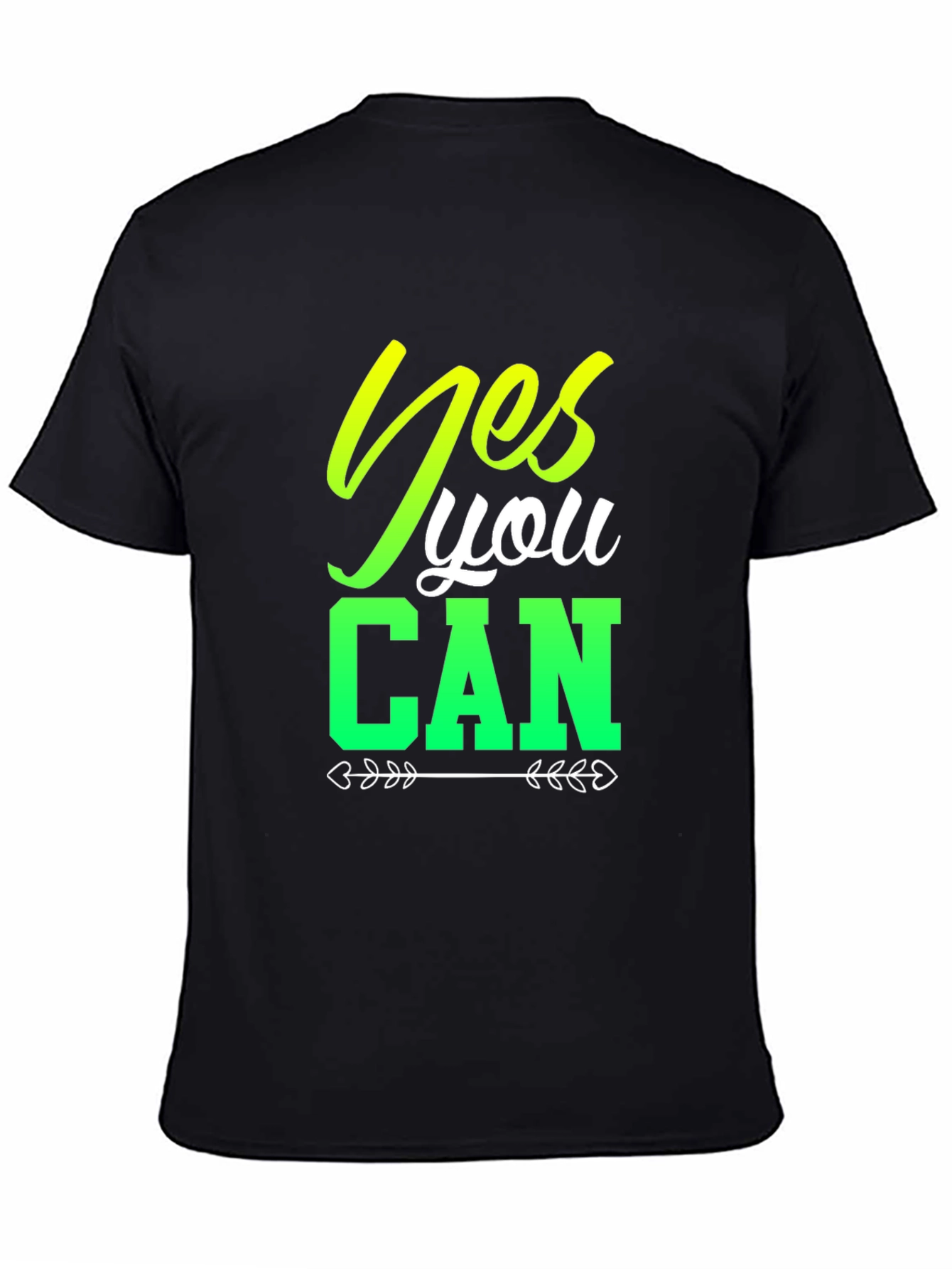 Yes You Can Black Graphic T-Shirt