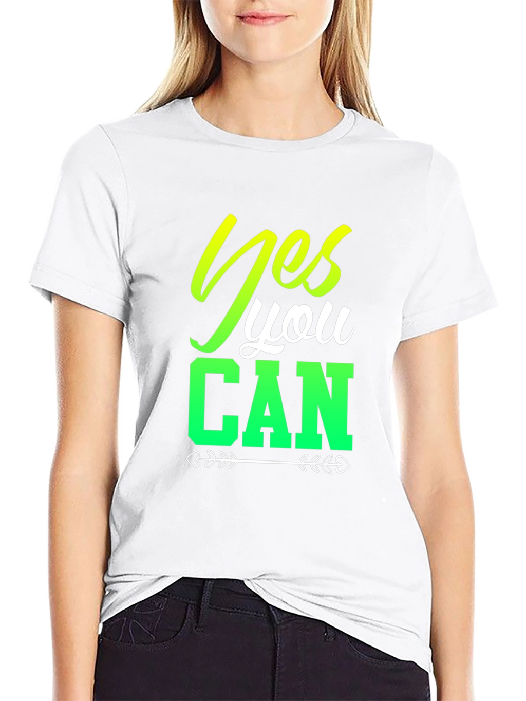 Yes You Can Black Graphic T-Shirt