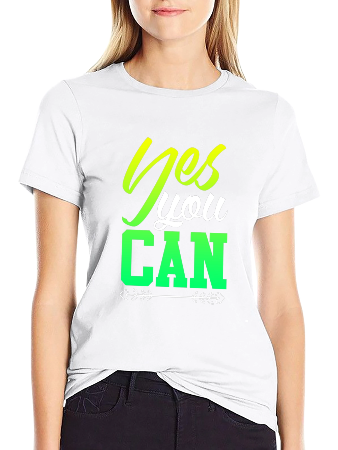 Yes You Can Black Graphic T-Shirt