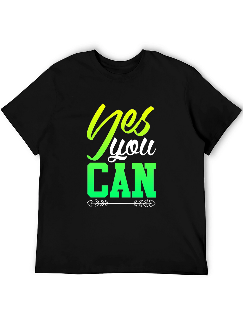 Yes You Can Black Graphic T-Shirt