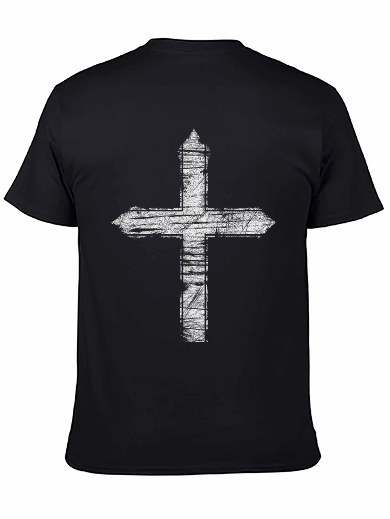 Distressed Cross Graphic Tee - Black