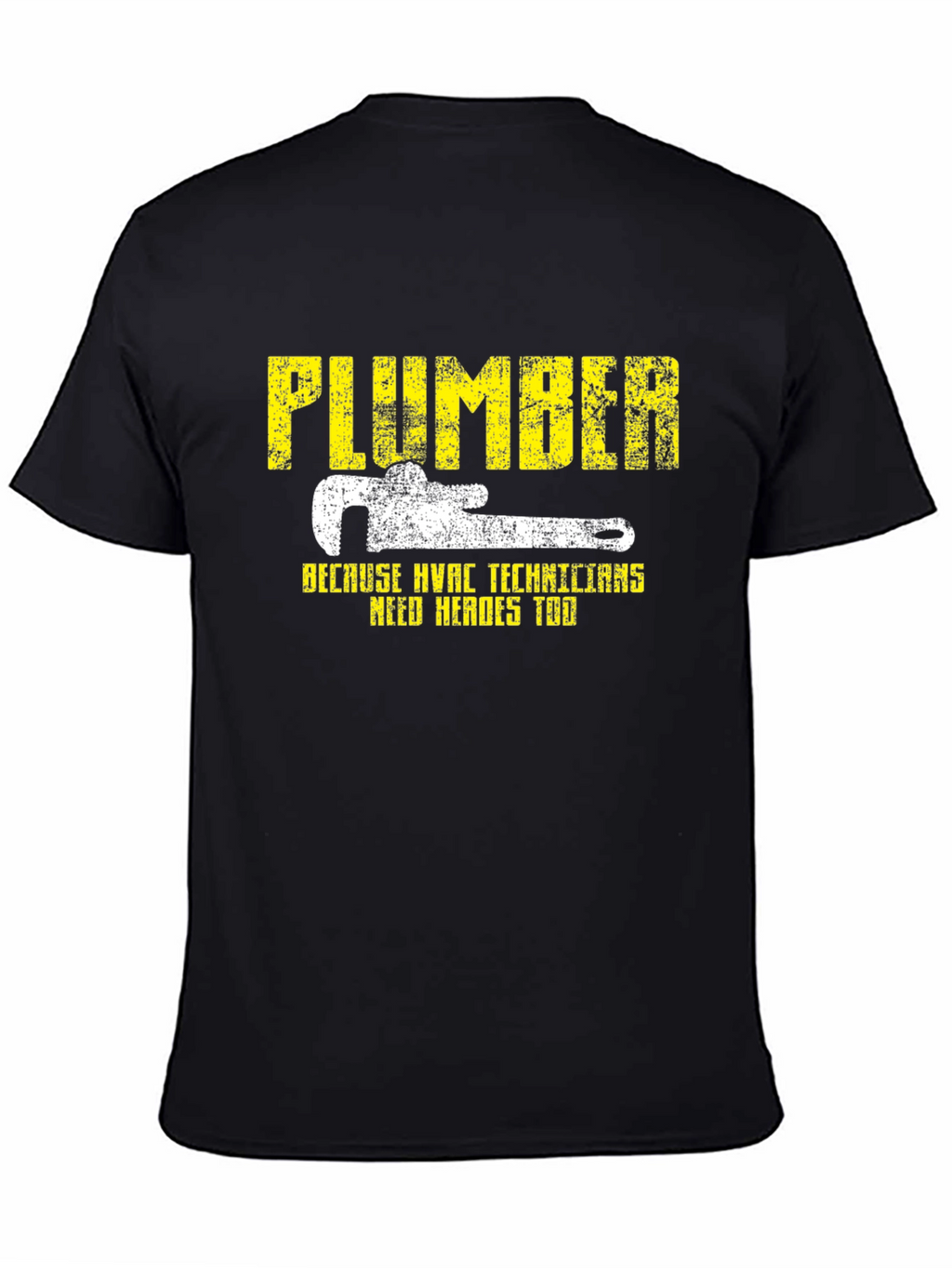 Plumber HVAC Technicians Hero Black Graphic T-Shirt