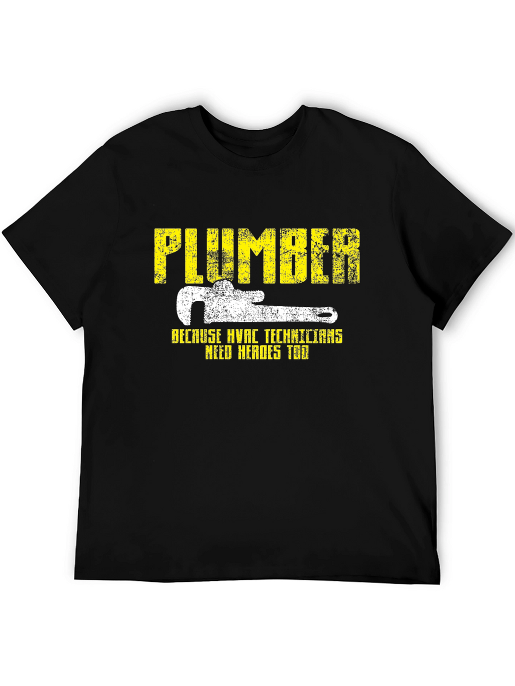 Plumber HVAC Technicians Hero Black Graphic T-Shirt