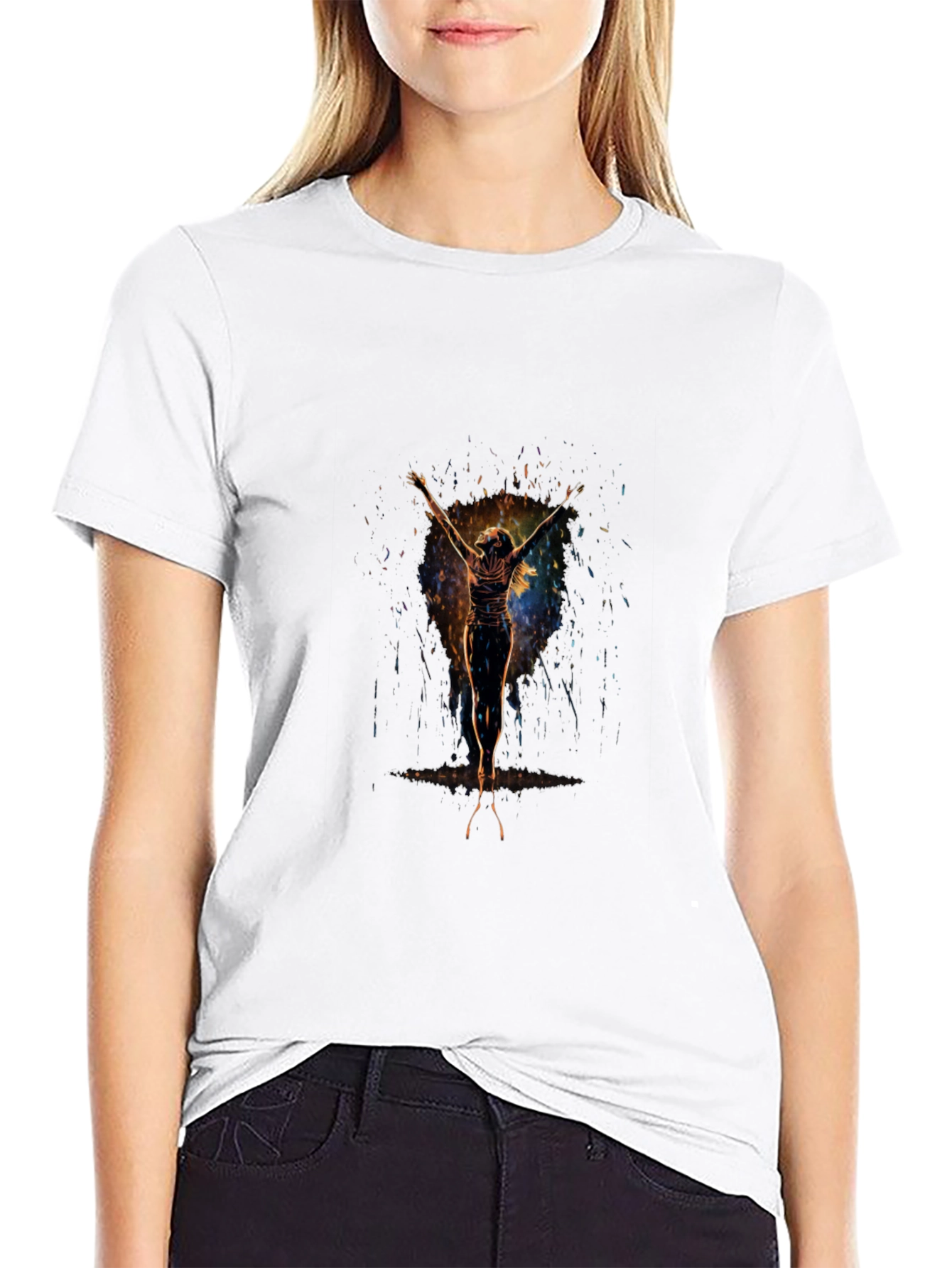 Abstract Figure Black T-Shirt