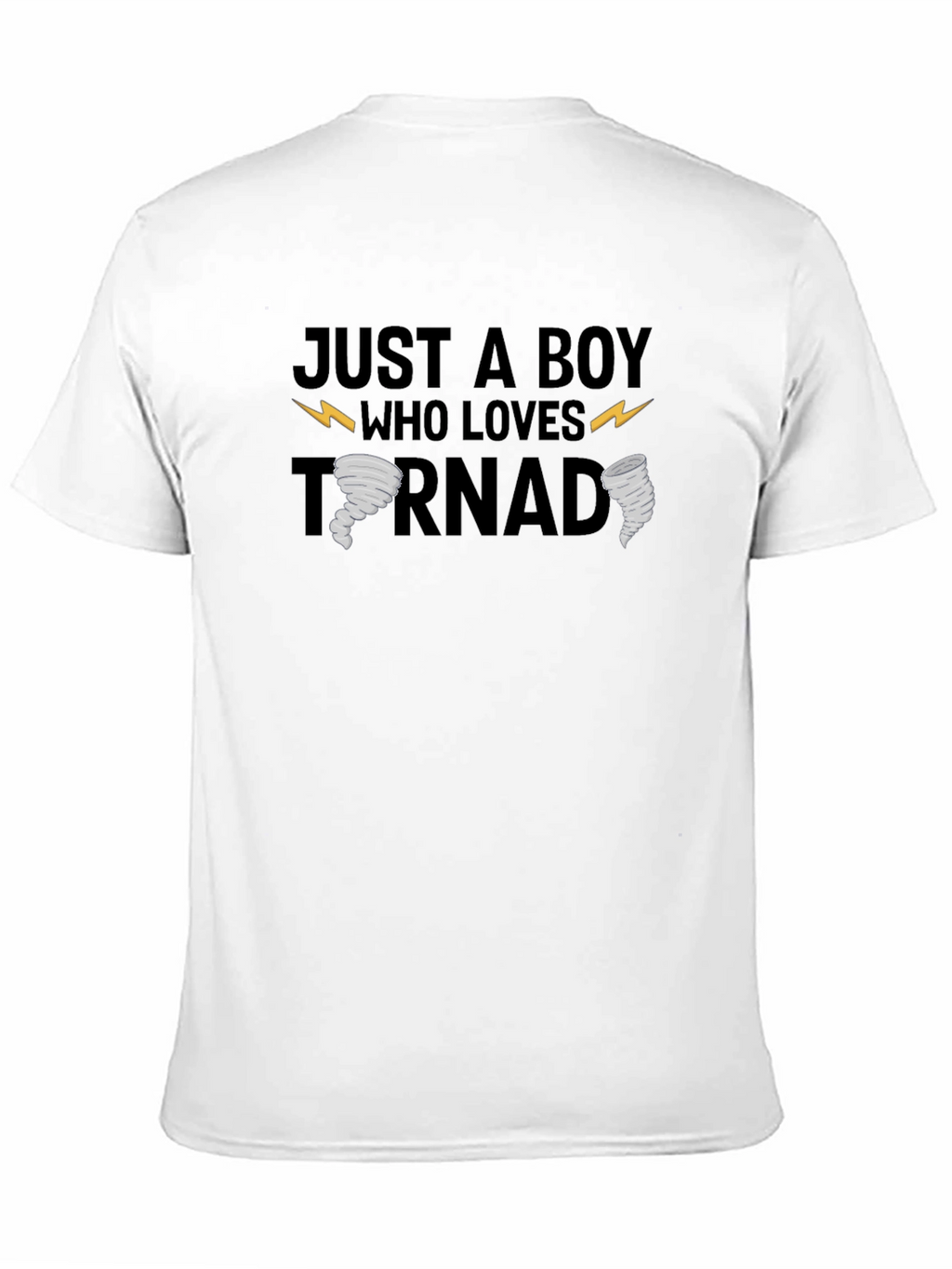 Just a Boy Who Loves Tornadoes Black T-Shirt