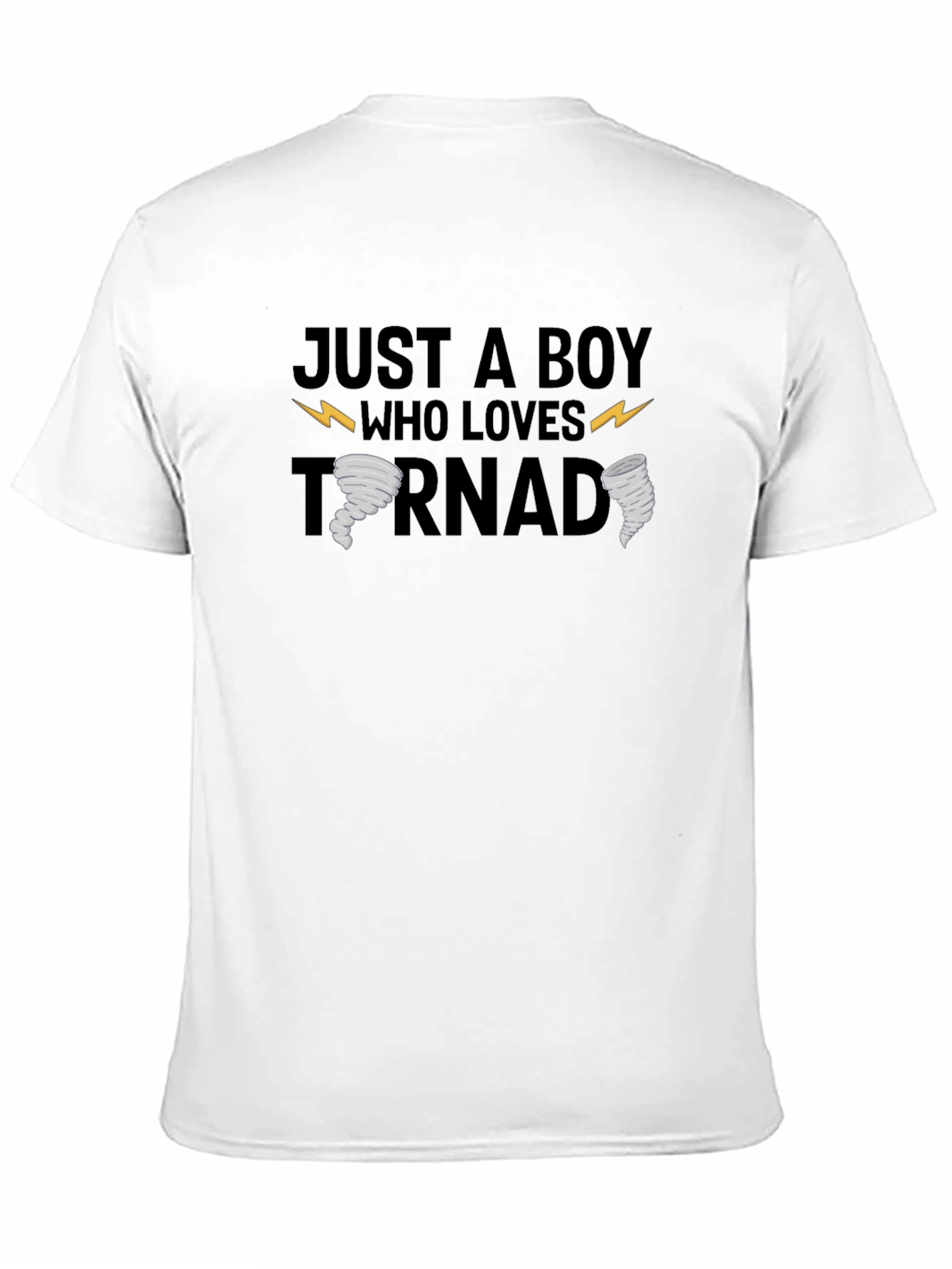 Just a Boy Who Loves Tornadoes Black T-Shirt