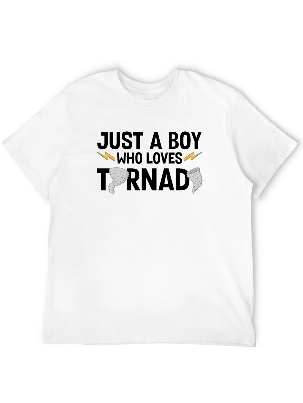 Just a Boy Who Loves Tornadoes Black T-Shirt