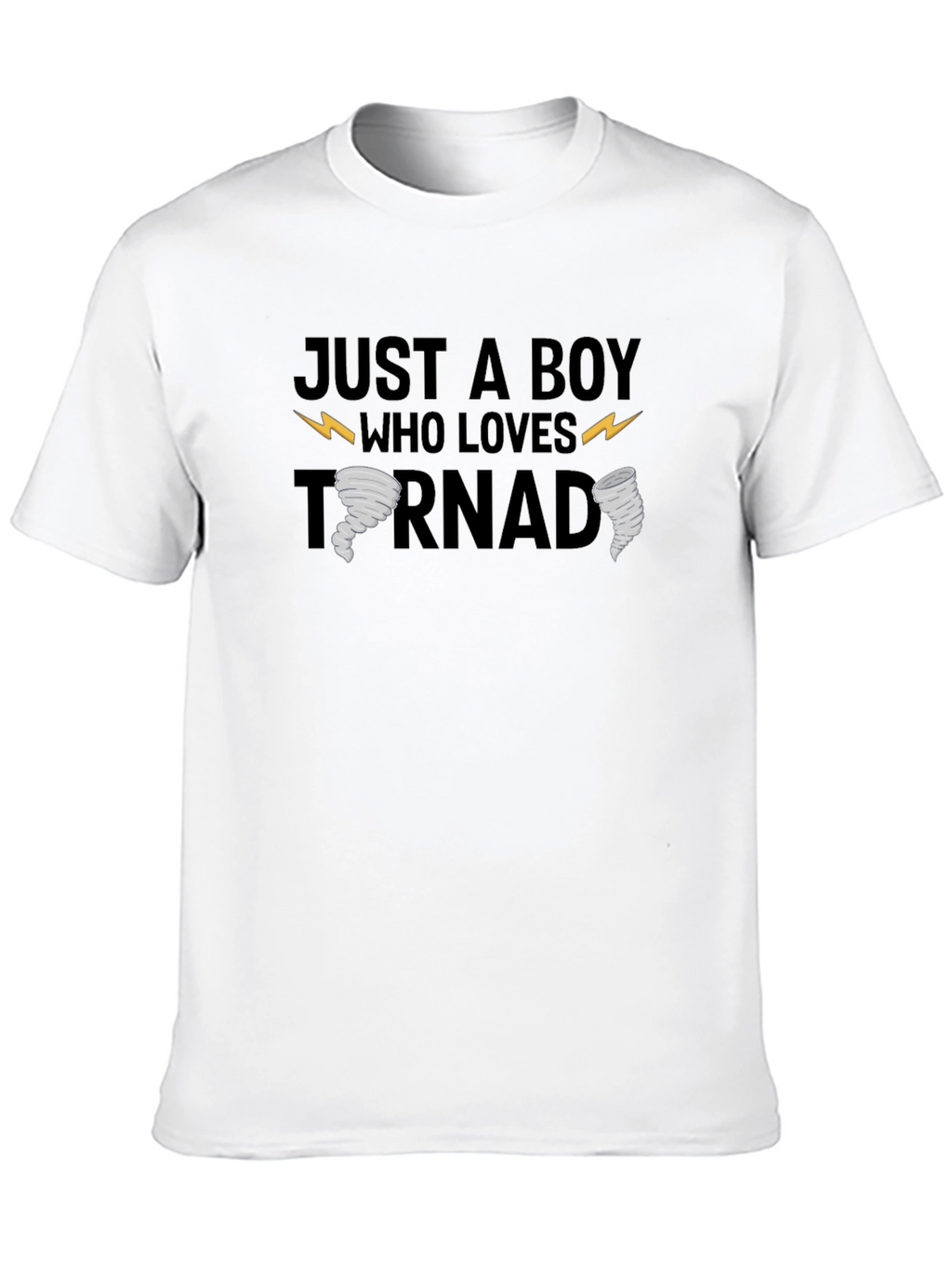 Just a Boy Who Loves Tornadoes Black T-Shirt