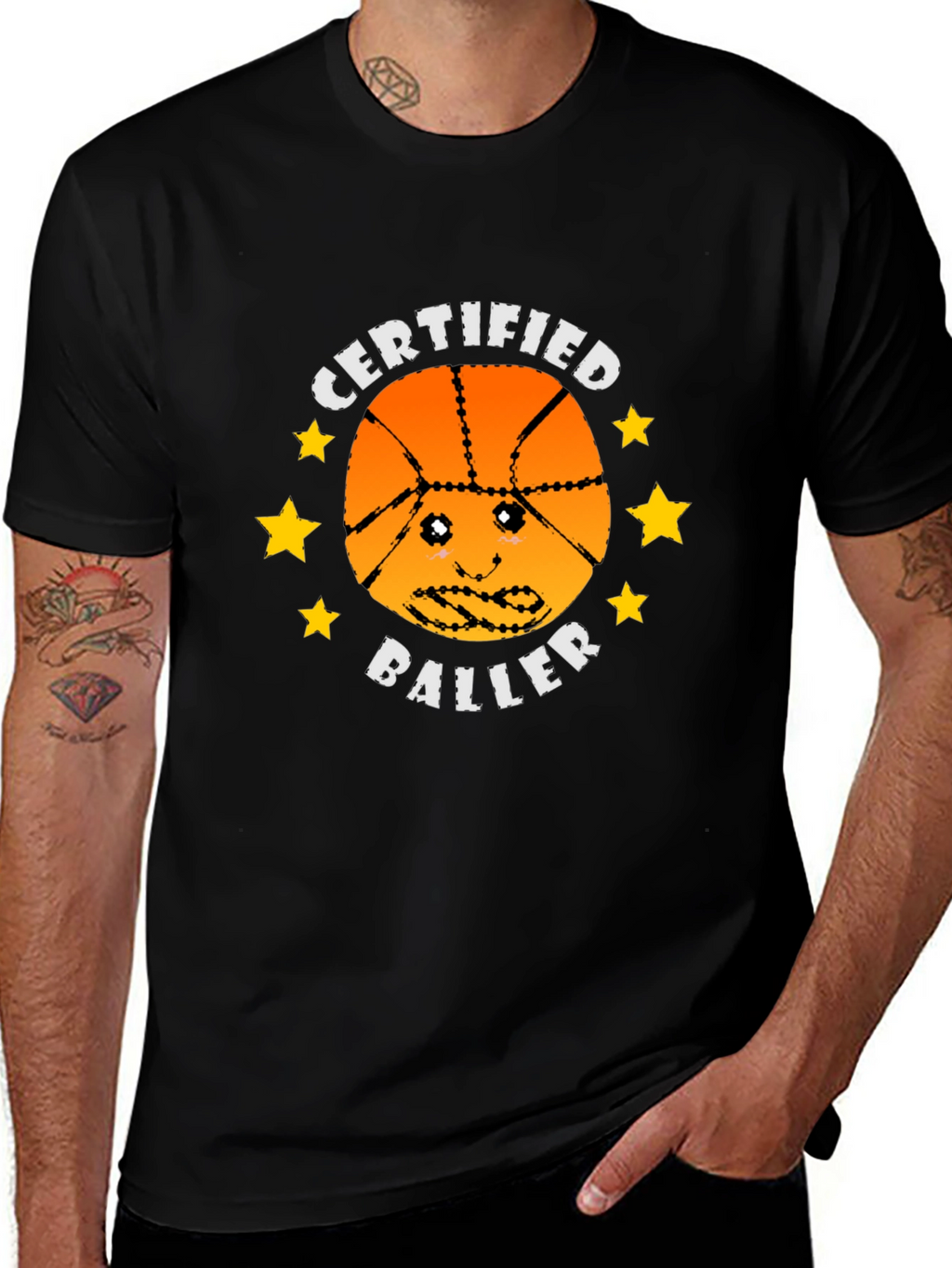 Certified Baller Graphic Tee - Basketball Humor T-Shirt