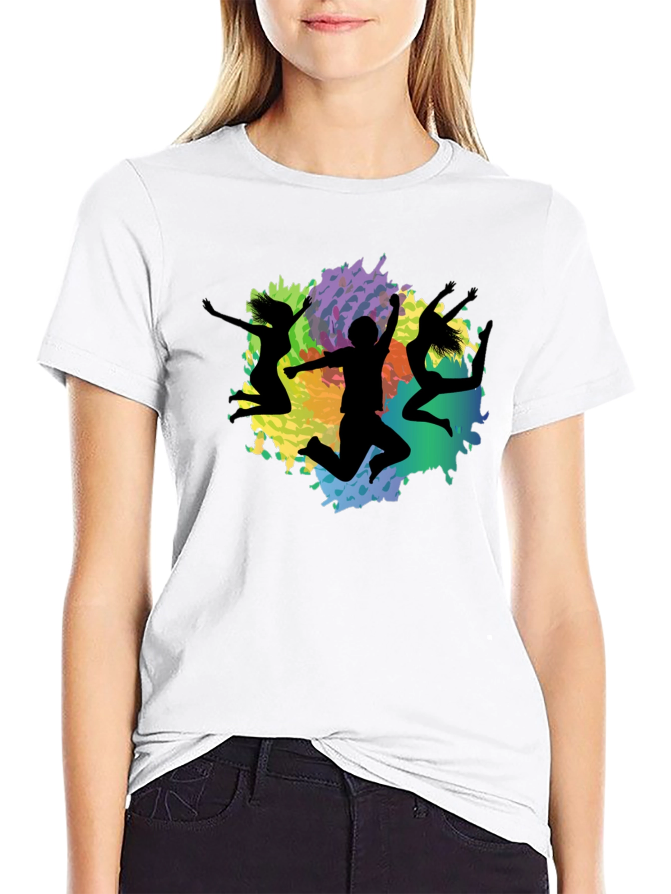 Vibrant Silhouette Graphic Tee - Modern Crew Neck