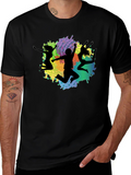 Vibrant Silhouette Graphic Tee - Modern Crew Neck