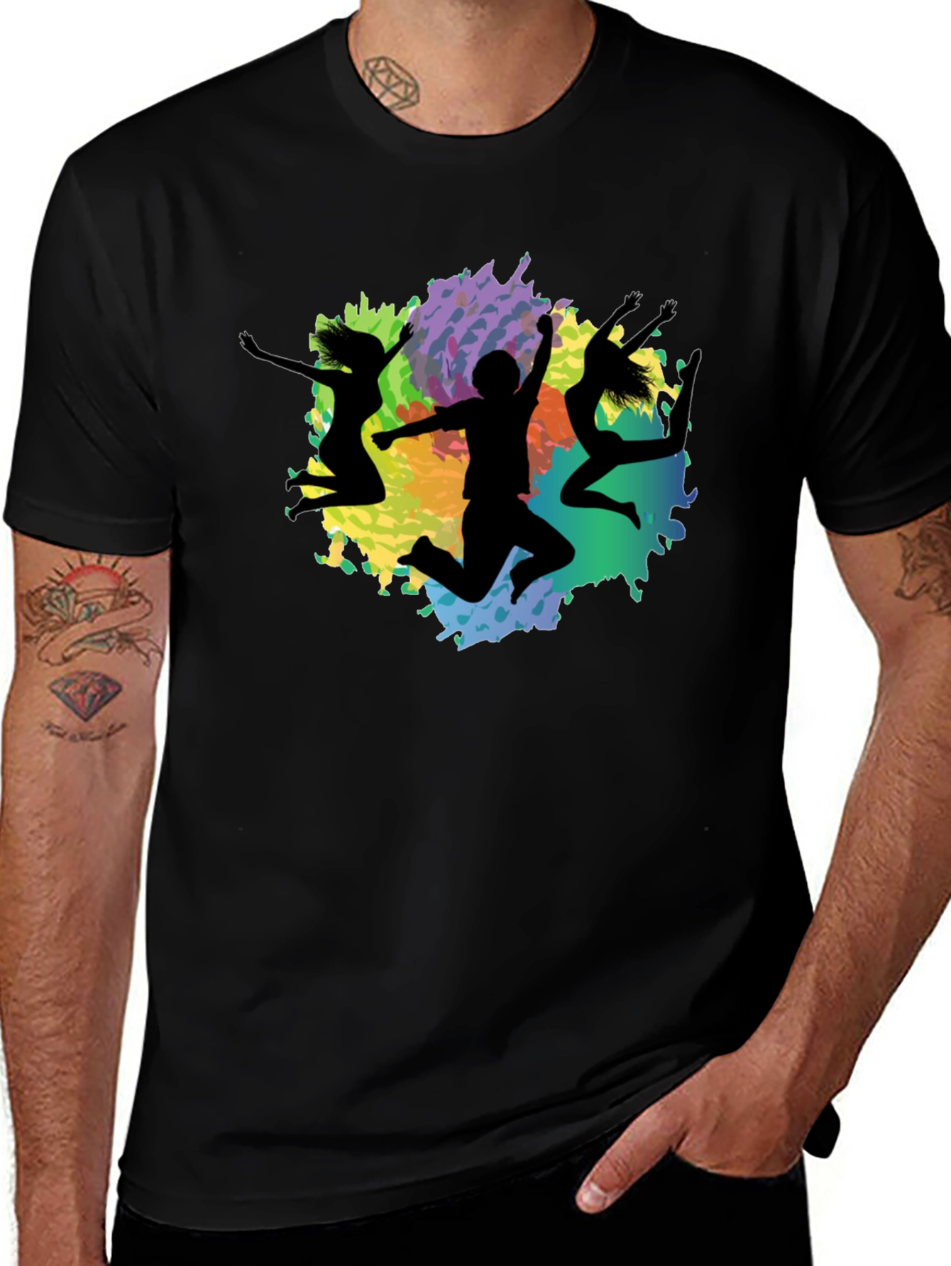 Vibrant Silhouette Graphic Tee - Modern Crew Neck