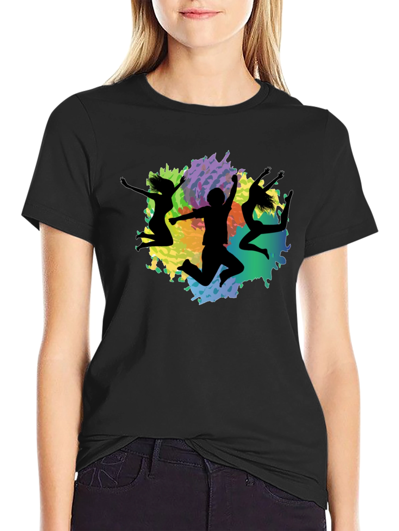 Vibrant Silhouette Graphic Tee - Modern Crew Neck