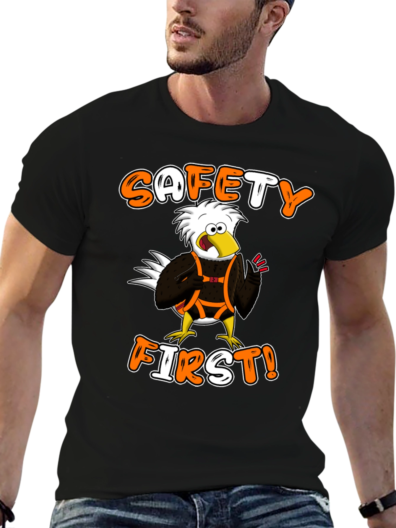 Safety First Cartoon Eagle T-Shirt