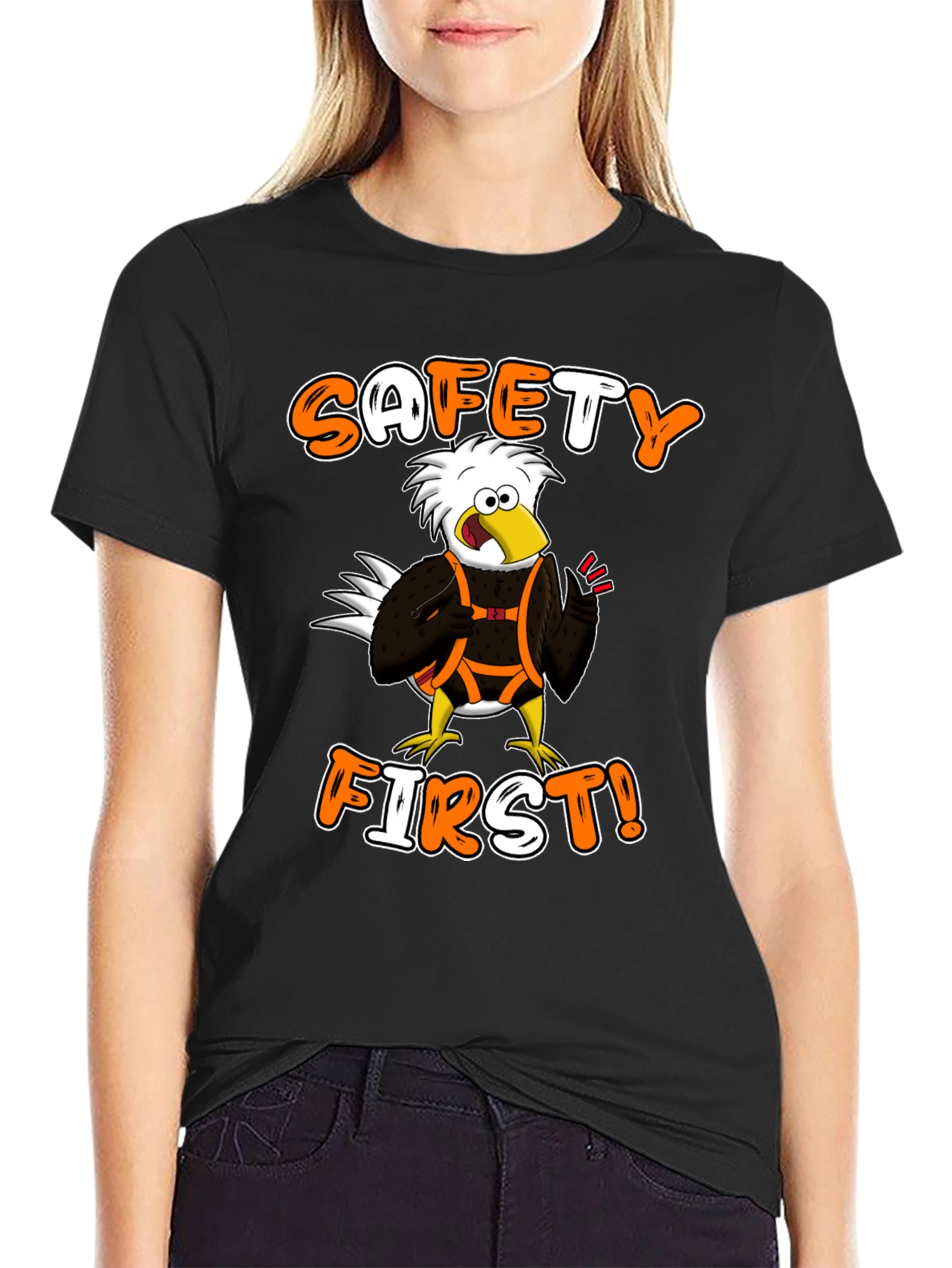 Safety First Cartoon Eagle T-Shirt