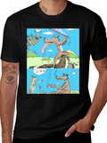 Cartoon Wolf Graphic T-Shirt Humor Tee