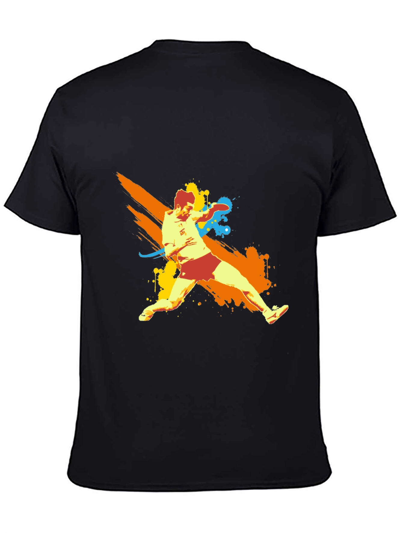 Tennis Player Graphic Black T-Shirt