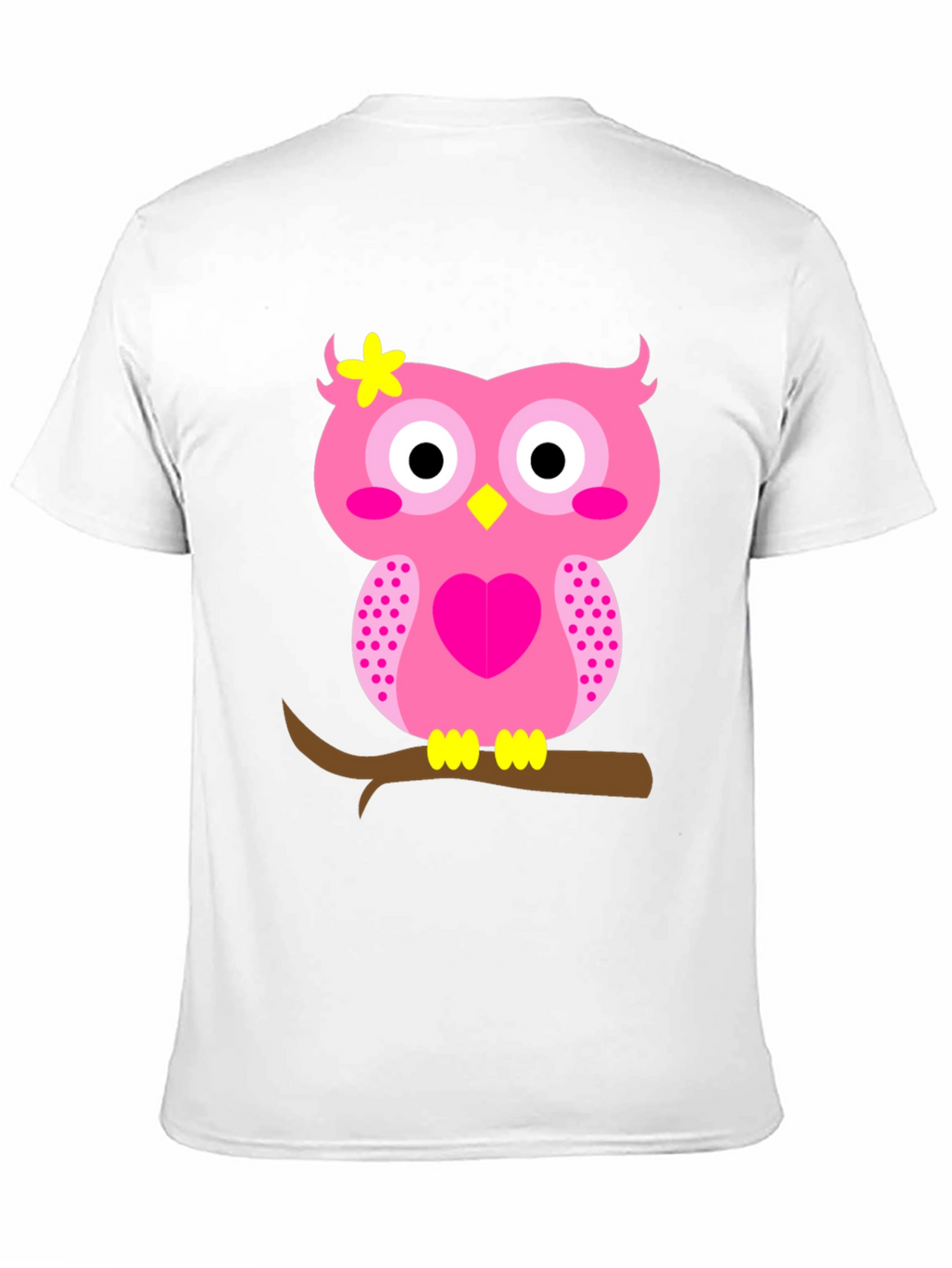 Cute Pink Owl Graphic Tee - Black T-Shirt