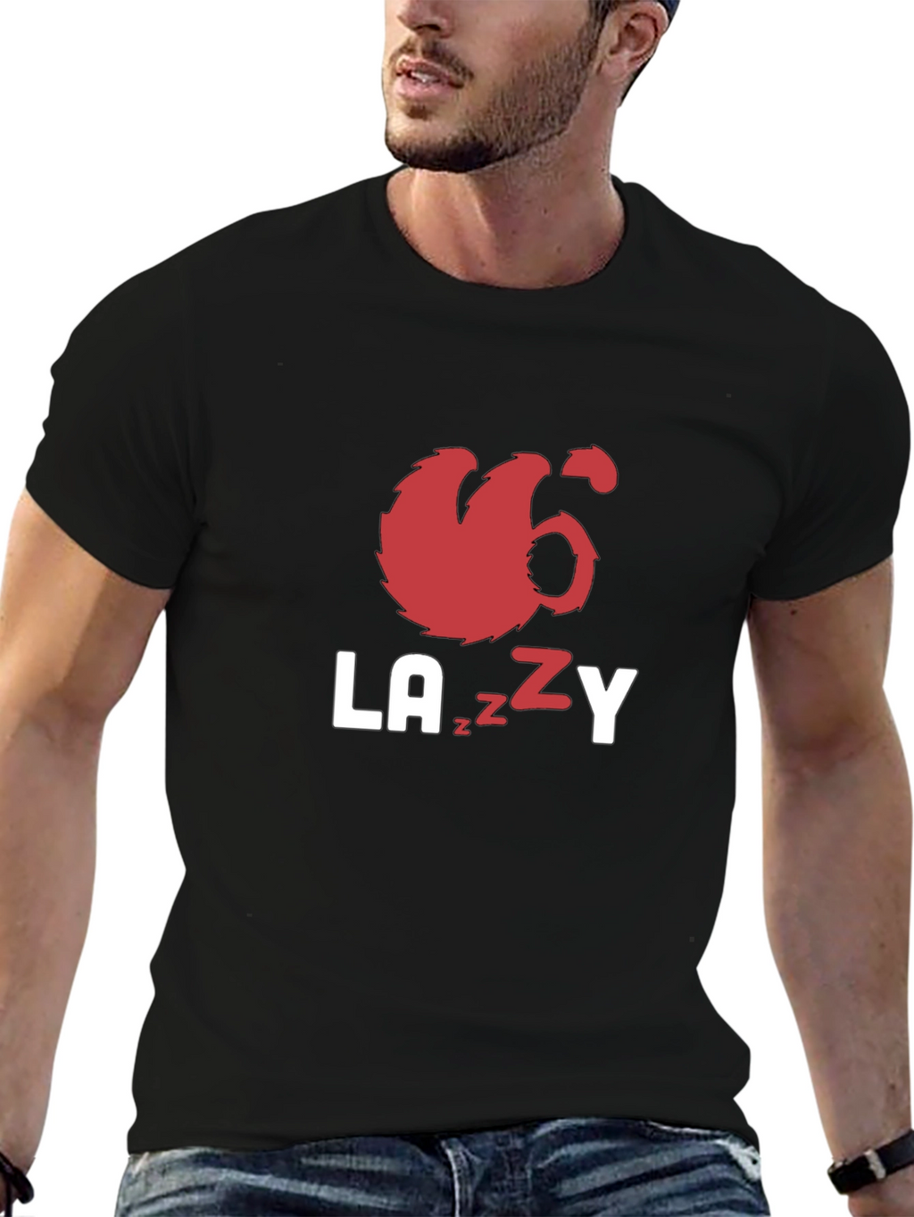 Lazy Sloth Graphic Tee - Black Unisex T-Shirt
