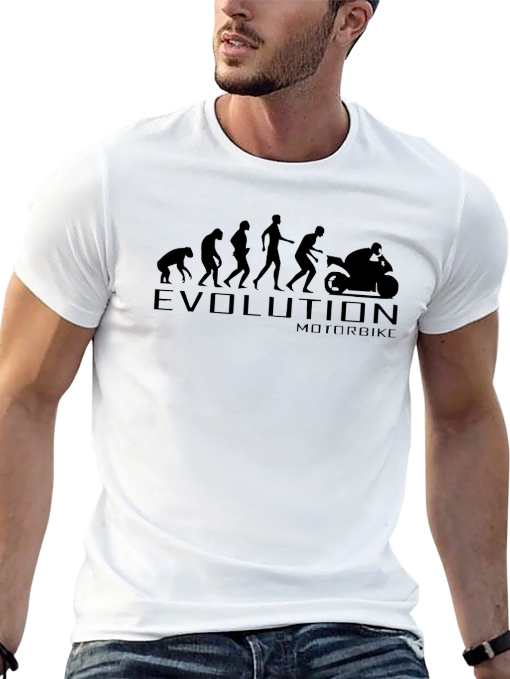 Evolution Motorbike Graphic T-Shirt - Black