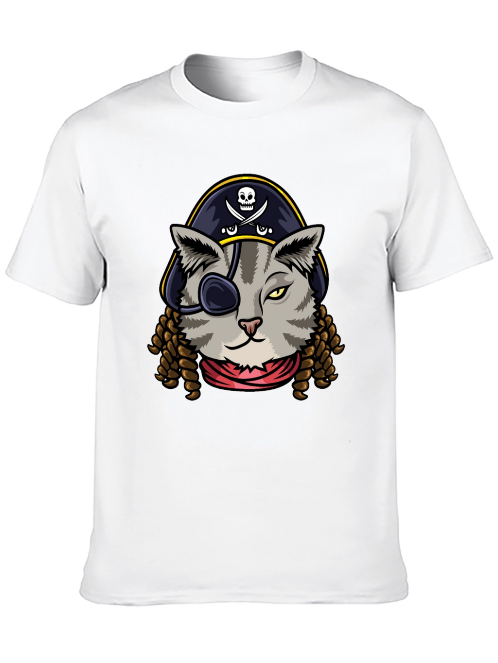 Pirate Cat Graphic Tee - Novelty Humor T-Shirt