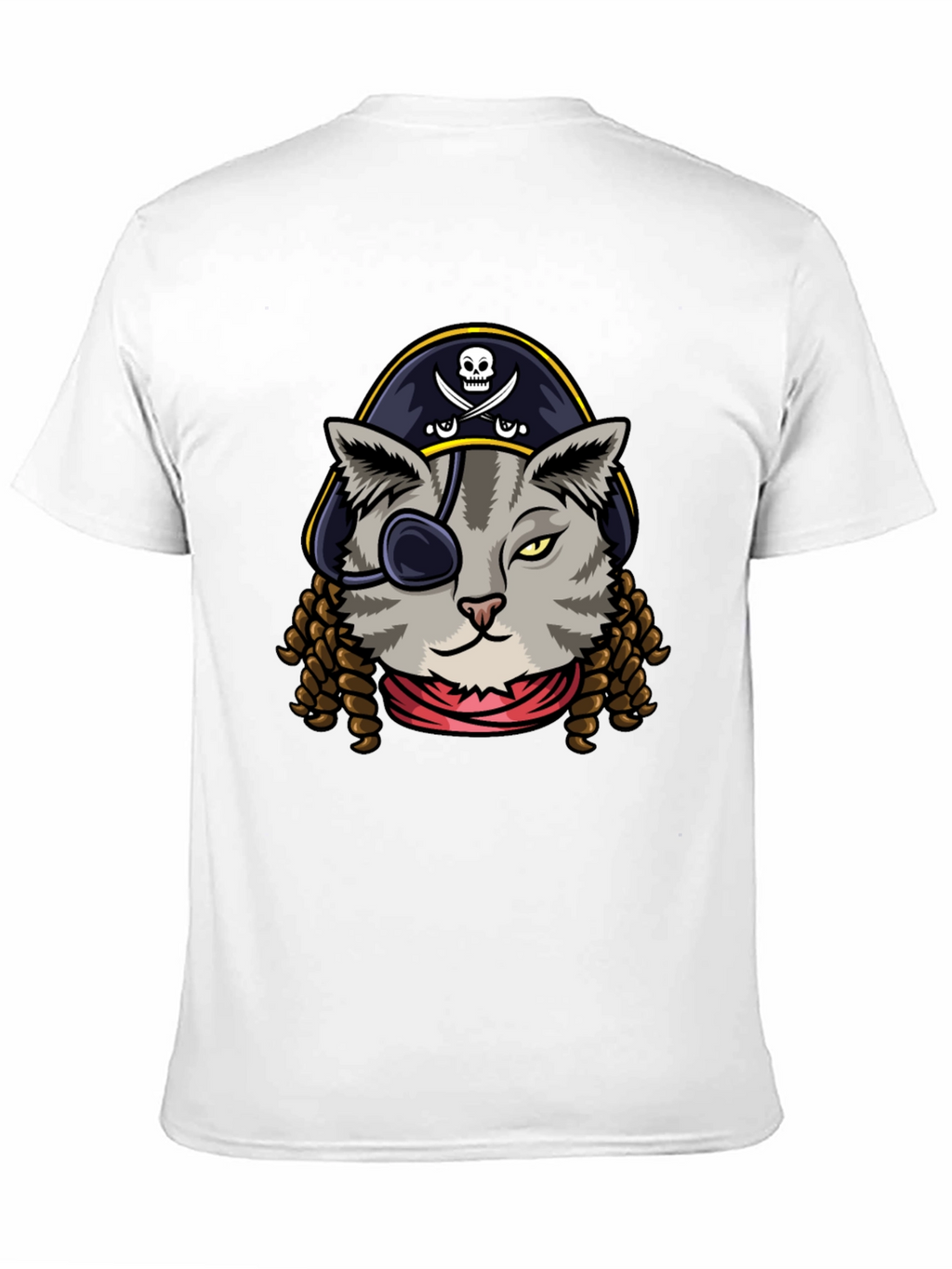 Pirate Cat Graphic Tee - Novelty Humor T-Shirt