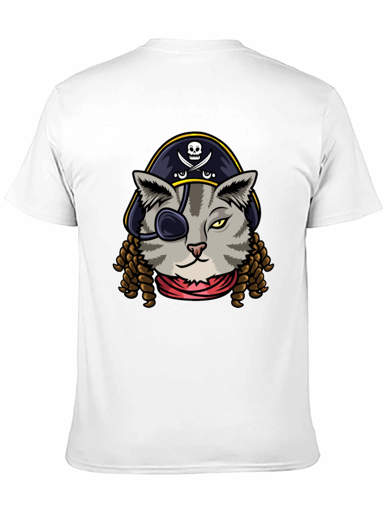Pirate Cat Graphic Tee - Novelty Humor T-Shirt