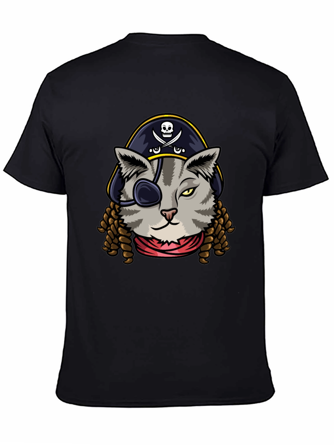 Pirate Cat Graphic Tee - Novelty Humor T-Shirt