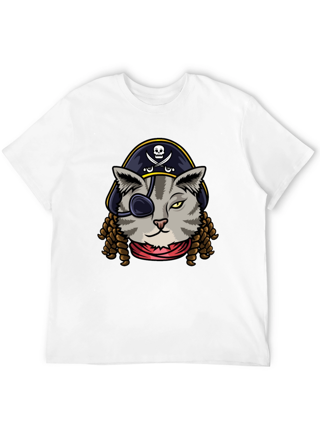 Pirate Cat Graphic Tee - Novelty Humor T-Shirt