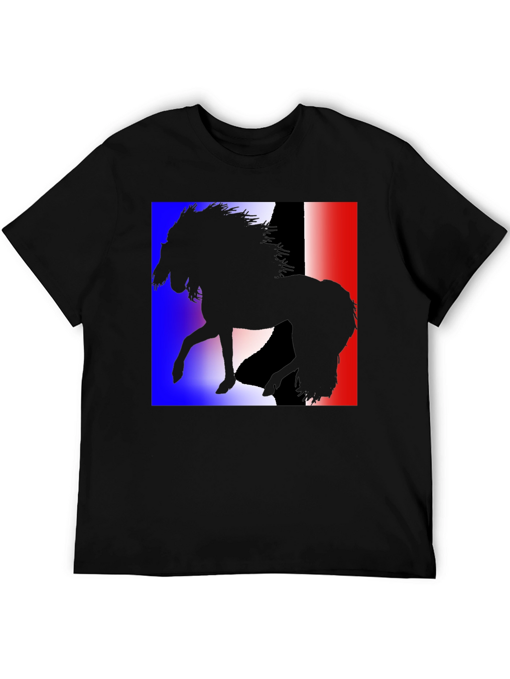 French Flag Horse Silhouette Graphic T-Shirt