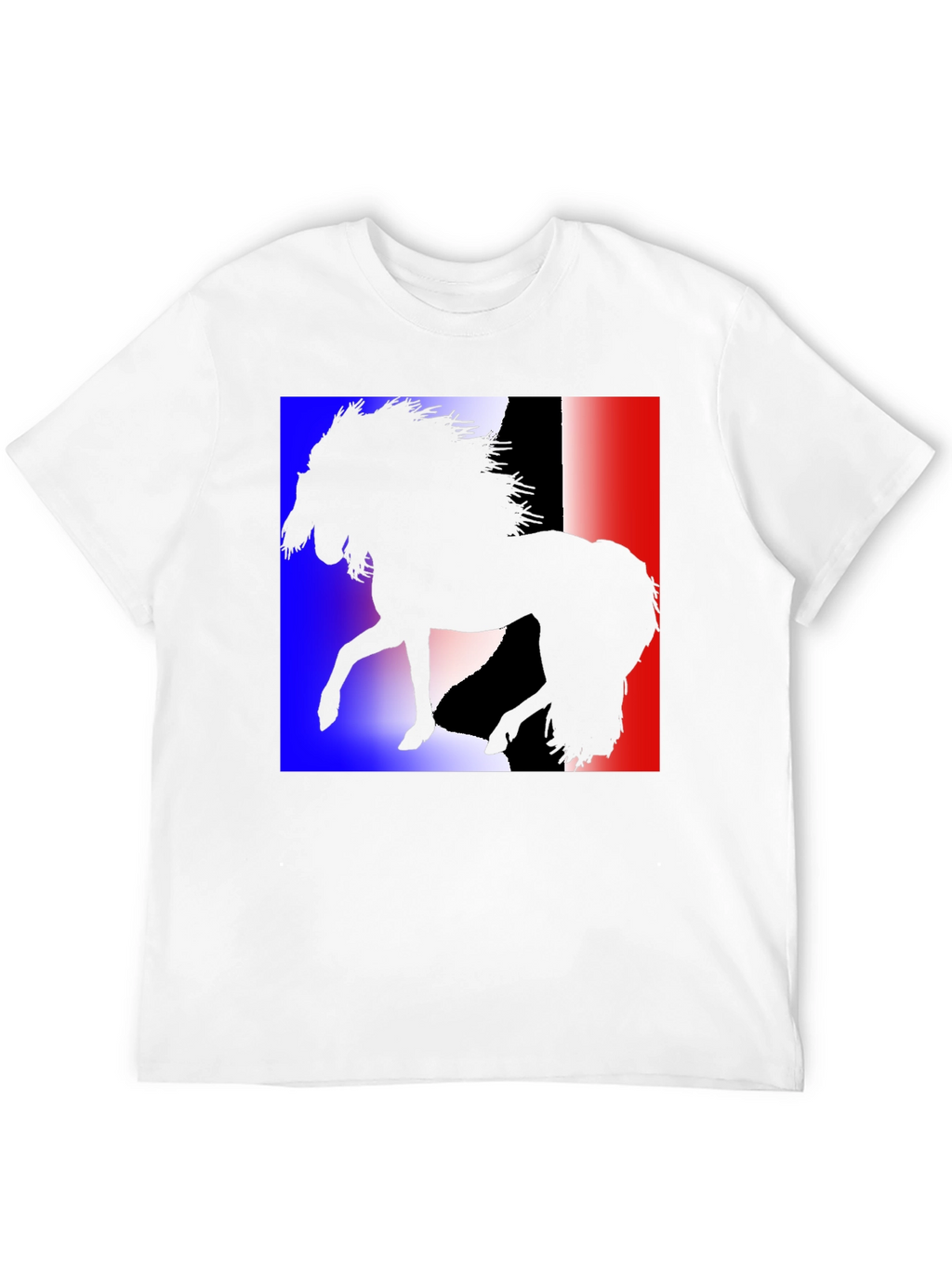 French Flag Horse Silhouette Graphic T-Shirt