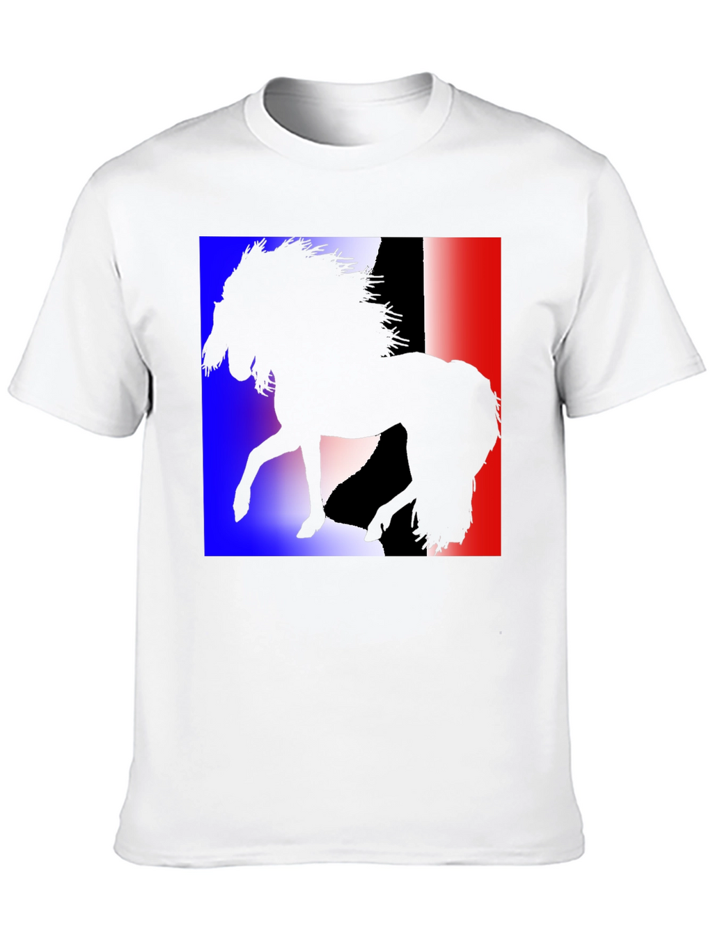 French Flag Horse Silhouette Graphic T-Shirt