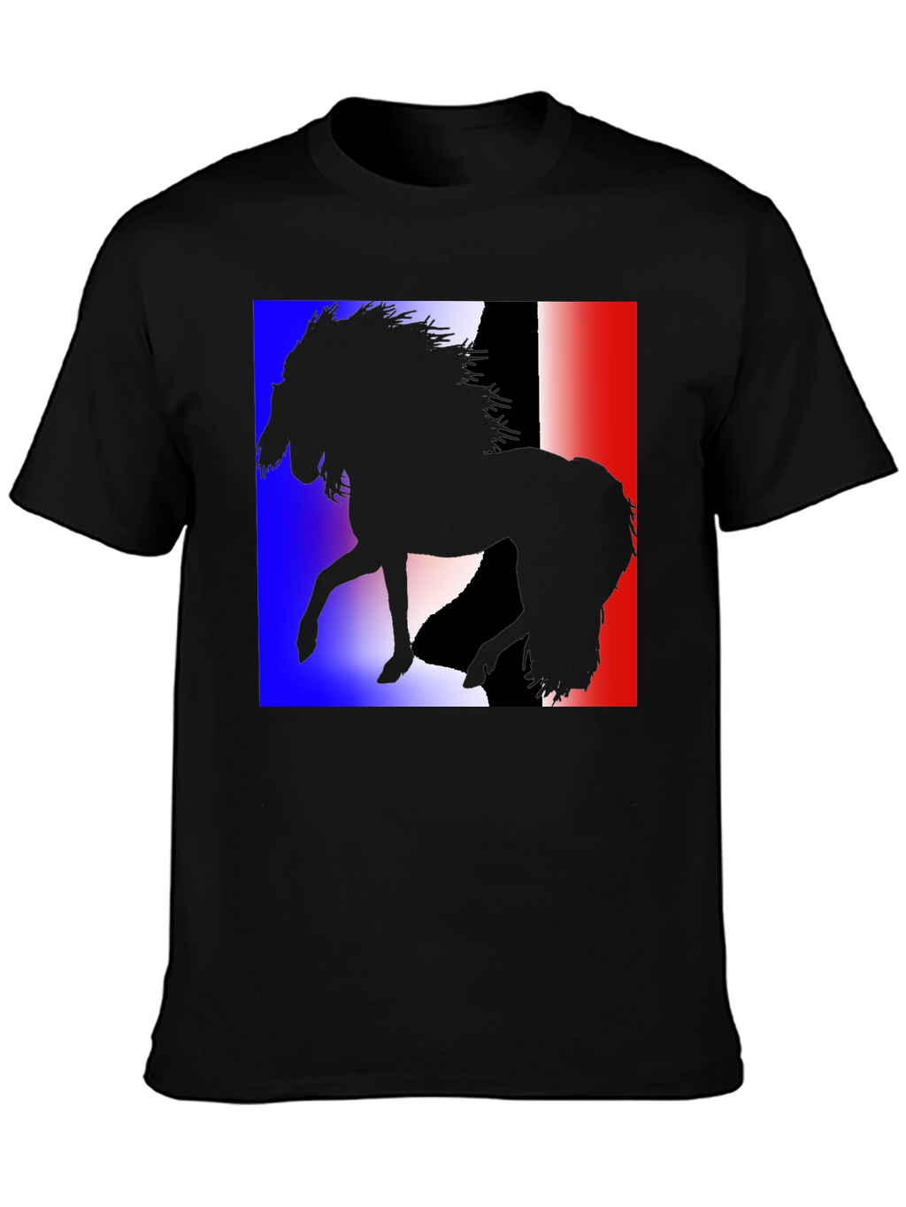 French Flag Horse Silhouette Graphic T-Shirt