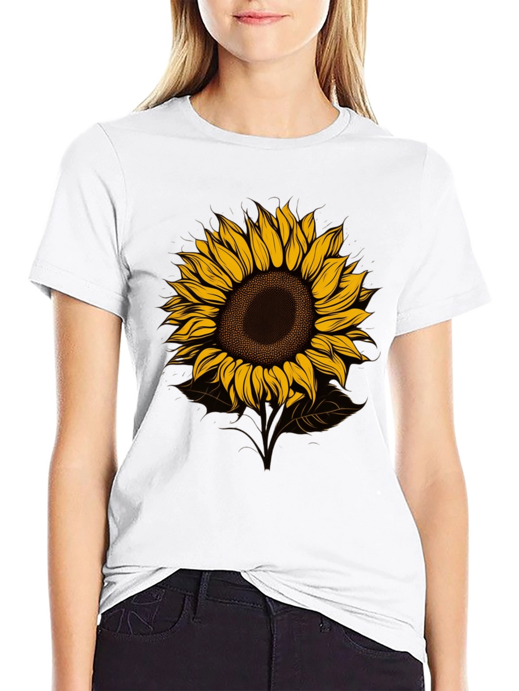 Sunflower Graphic Tee - Stylish Mens Black T-Shirt