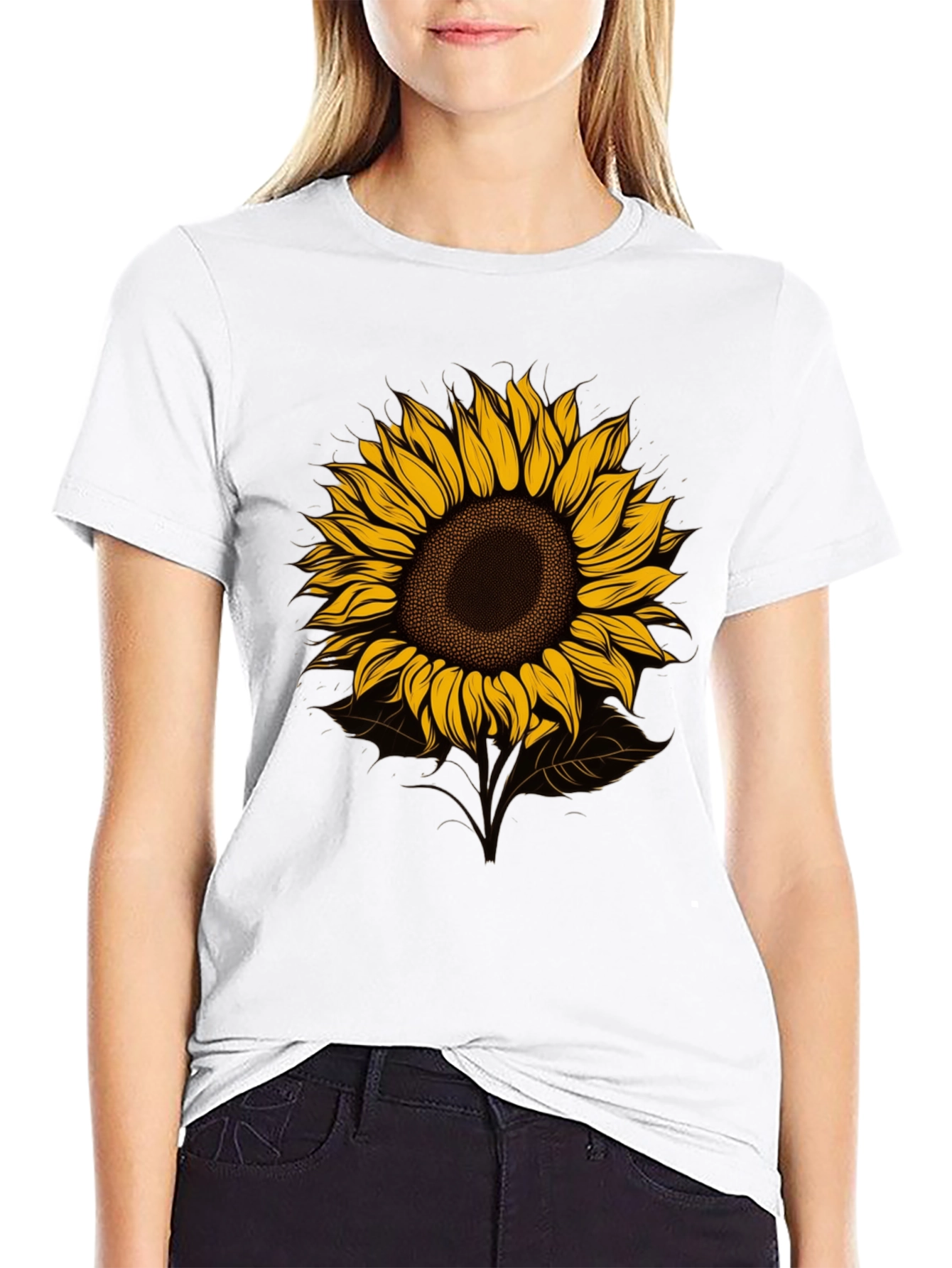 Sunflower Graphic Tee - Stylish Mens Black T-Shirt