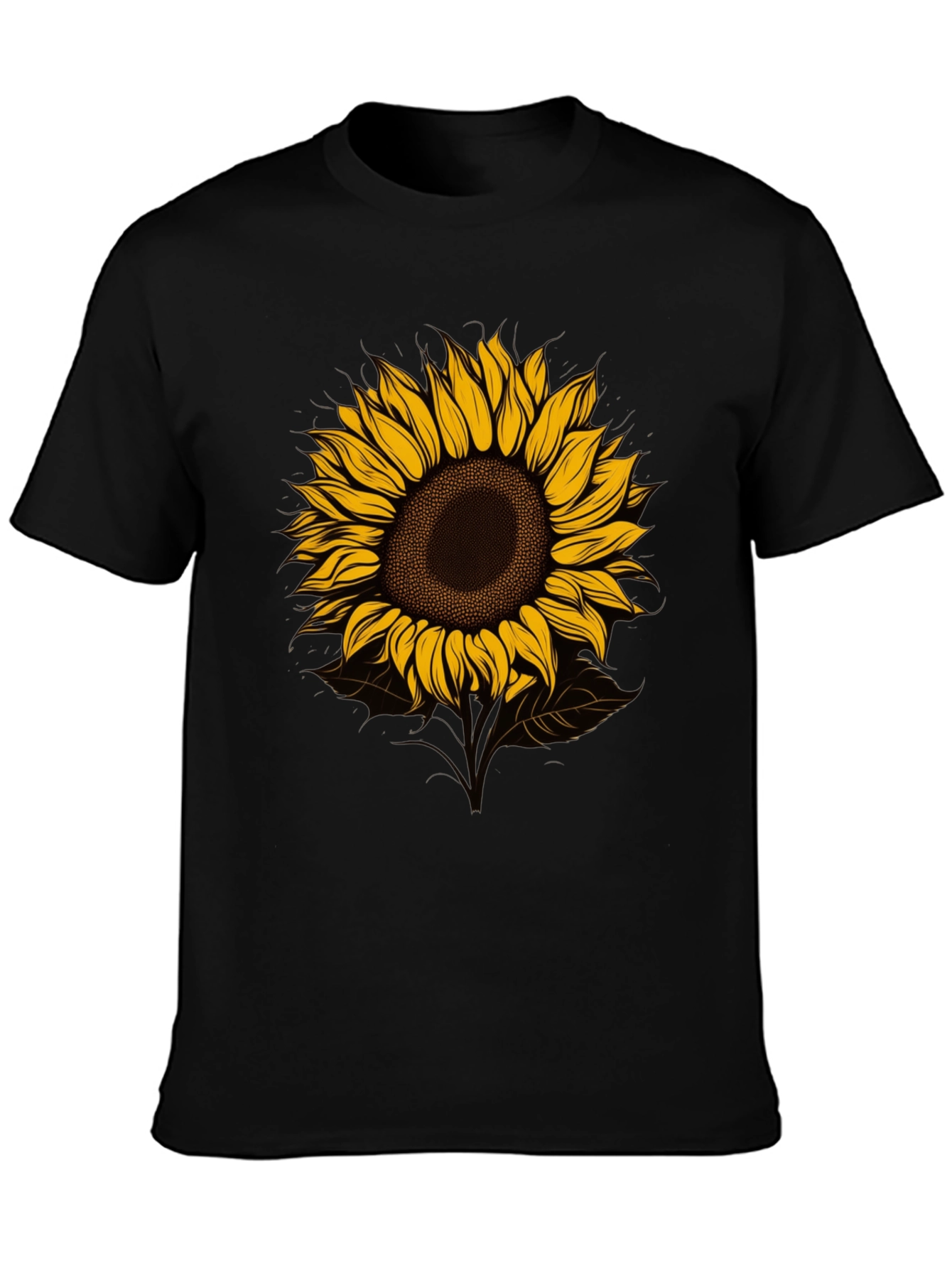 Sunflower Graphic Tee - Stylish Mens Black T-Shirt