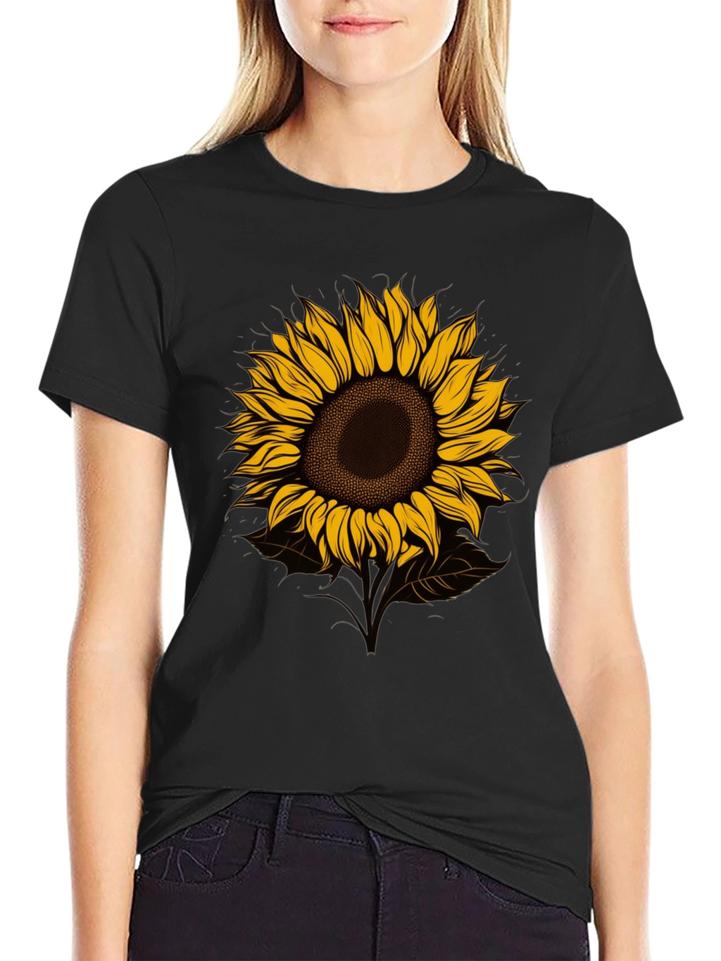 Sunflower Graphic Tee - Stylish Mens Black T-Shirt