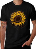 Sunflower Graphic Tee - Stylish Mens Black T-Shirt