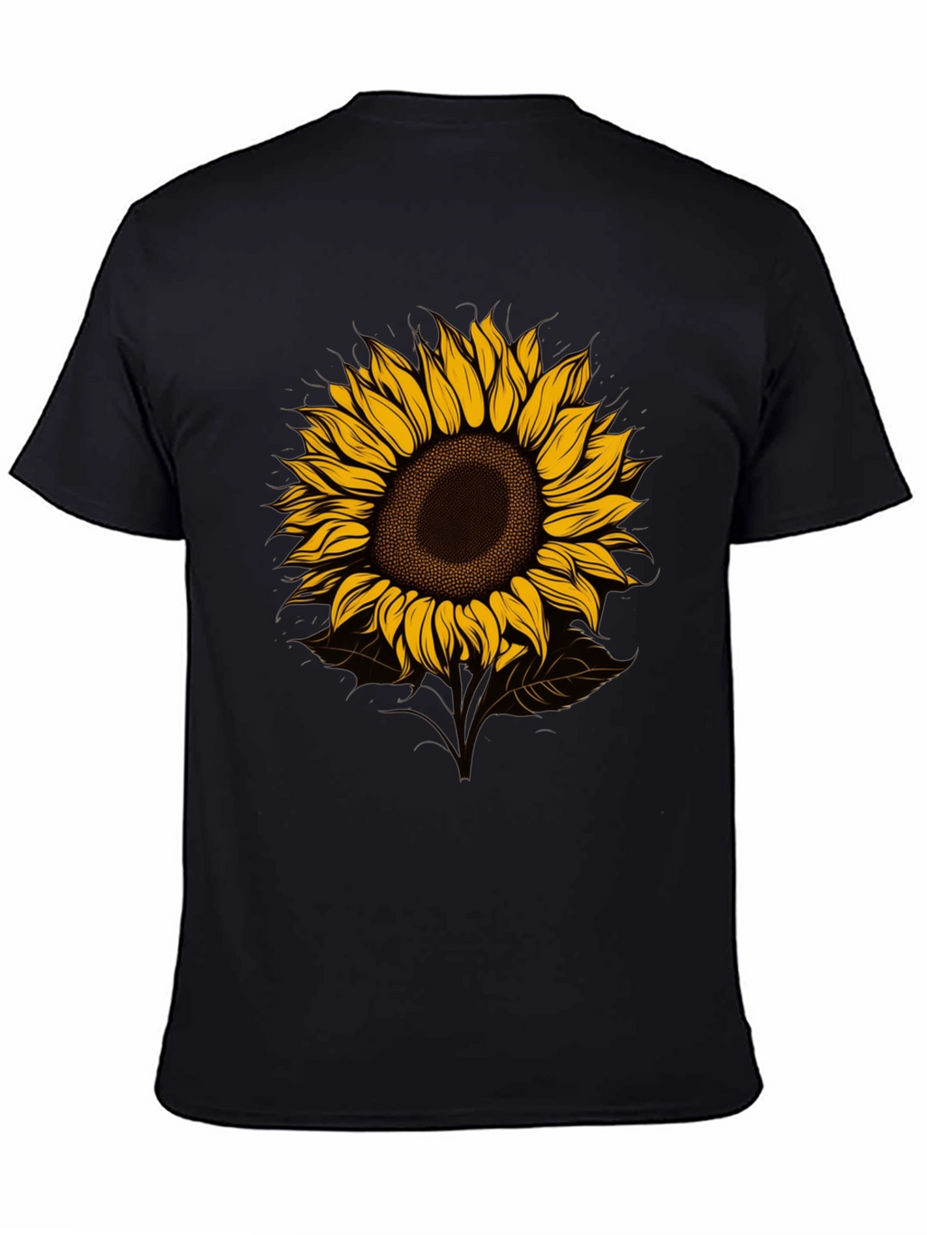 Sunflower Graphic Tee - Stylish Mens Black T-Shirt