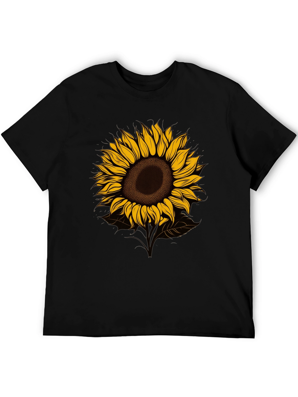 Sunflower Graphic Tee - Stylish Mens Black T-Shirt