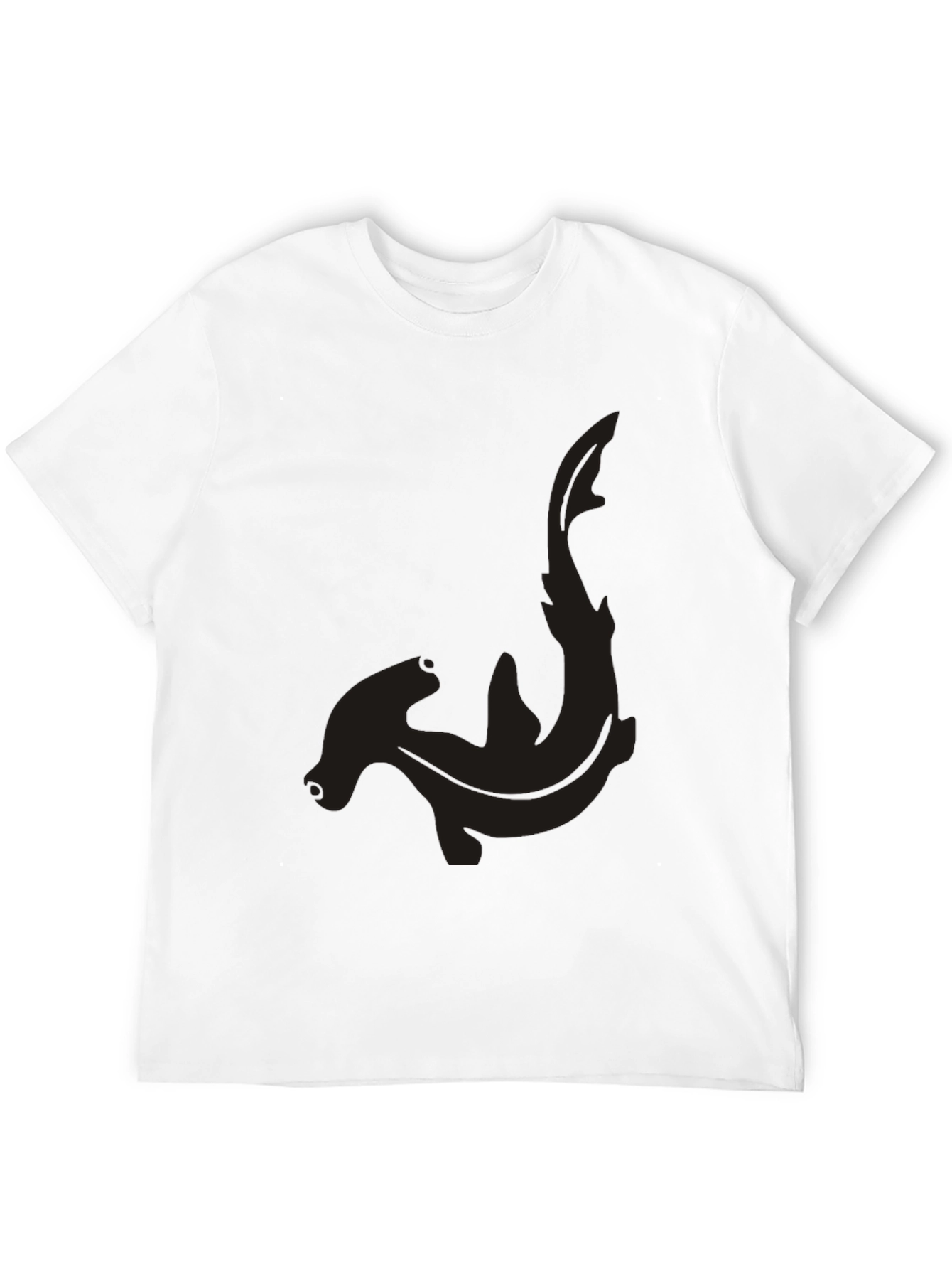 Hammerhead Shark Graphic Tee - Black Cotton Casual Shirt