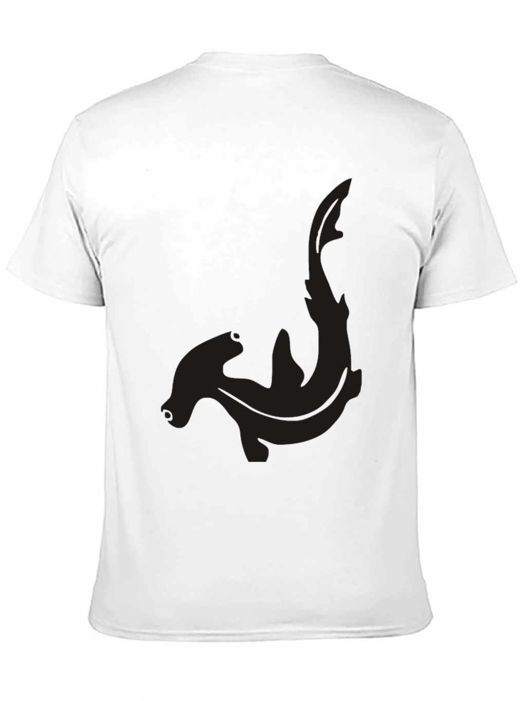 Hammerhead Shark Graphic Tee - Black Cotton Casual Shirt